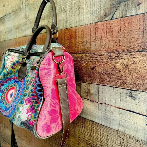 Desigual Rigido Galatic Handbag, Fuxia Rose - Picture 4 of 12